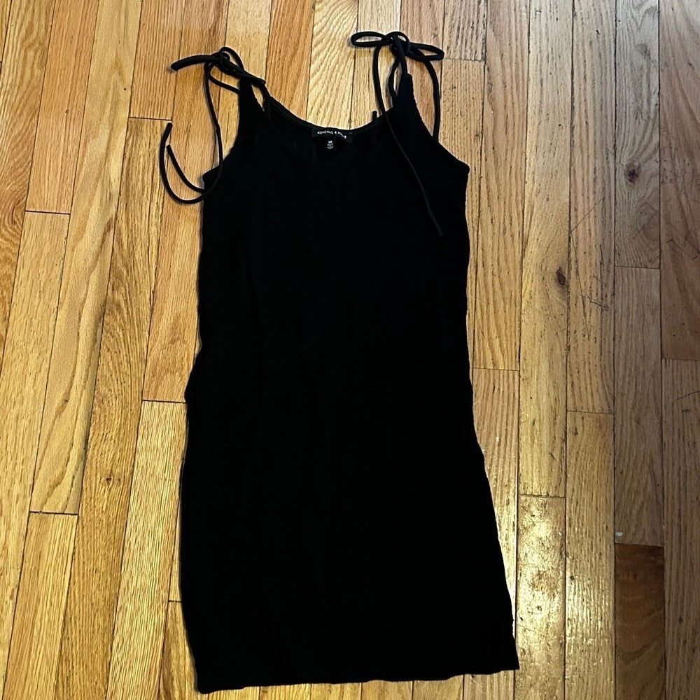 Kendall & Kylie Sleeveless Spaghetti Straps Little Black Knit Dress Size XS